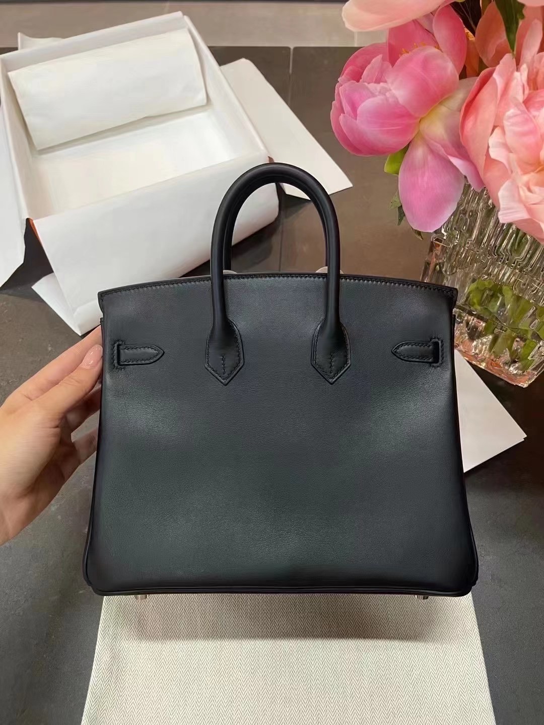 エルメス バーキン25 黒(ブラック) スイフト シルバー金具【超N品