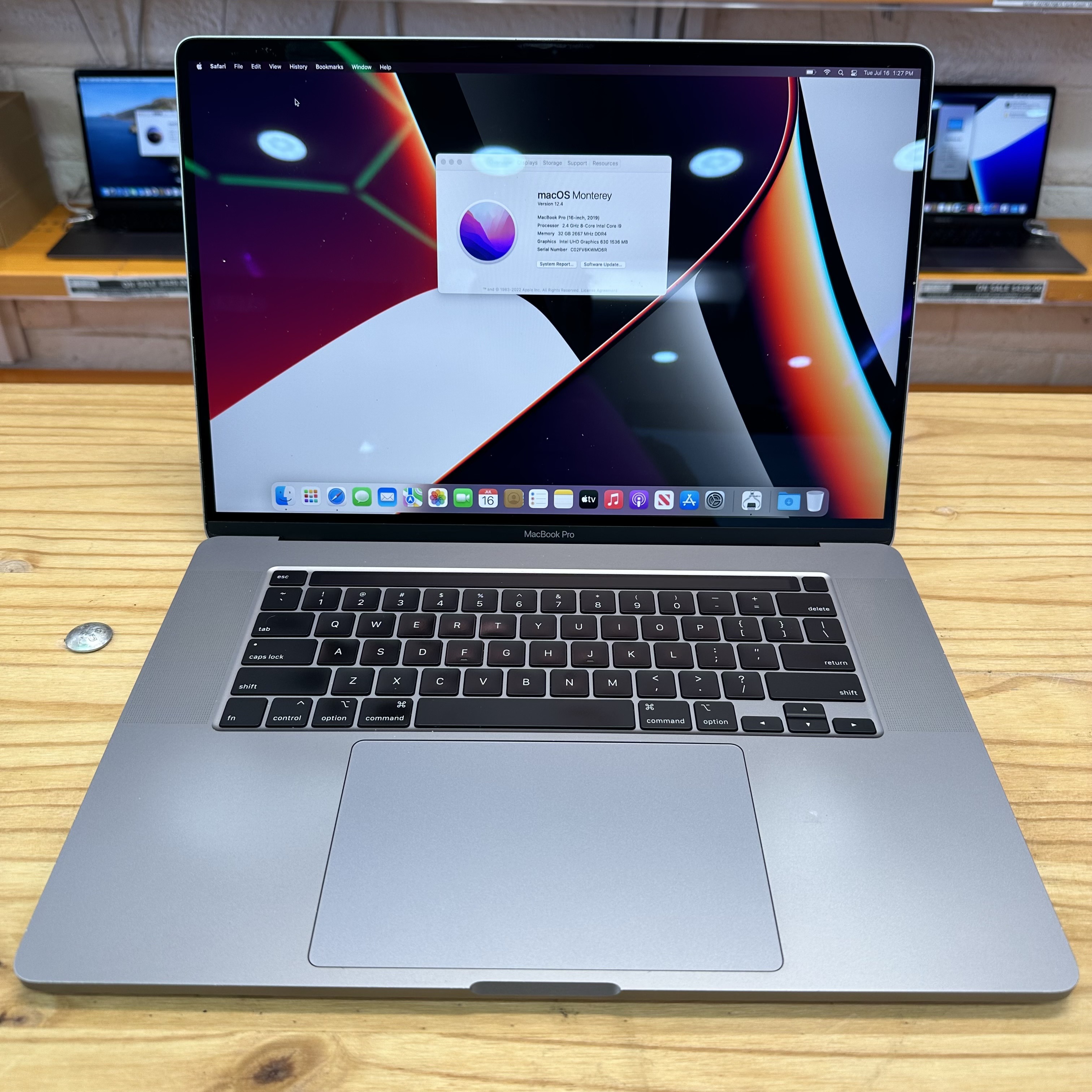 A2141 MacBook Pro 16 inch 2019 with Touch Bar (i9 64GB 1TB)