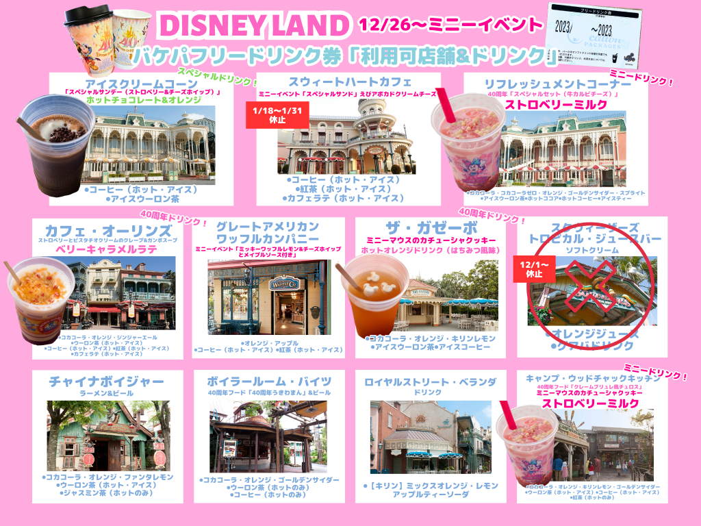 バケパフリードリンク券対象 新発売ディズニーパルパルーザミニーの