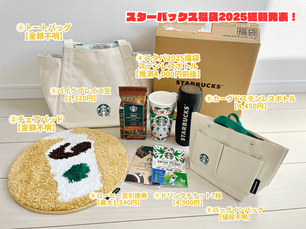 2025年福袋入手困難！大人気スターバックス福袋2025開封中身レポ！2024