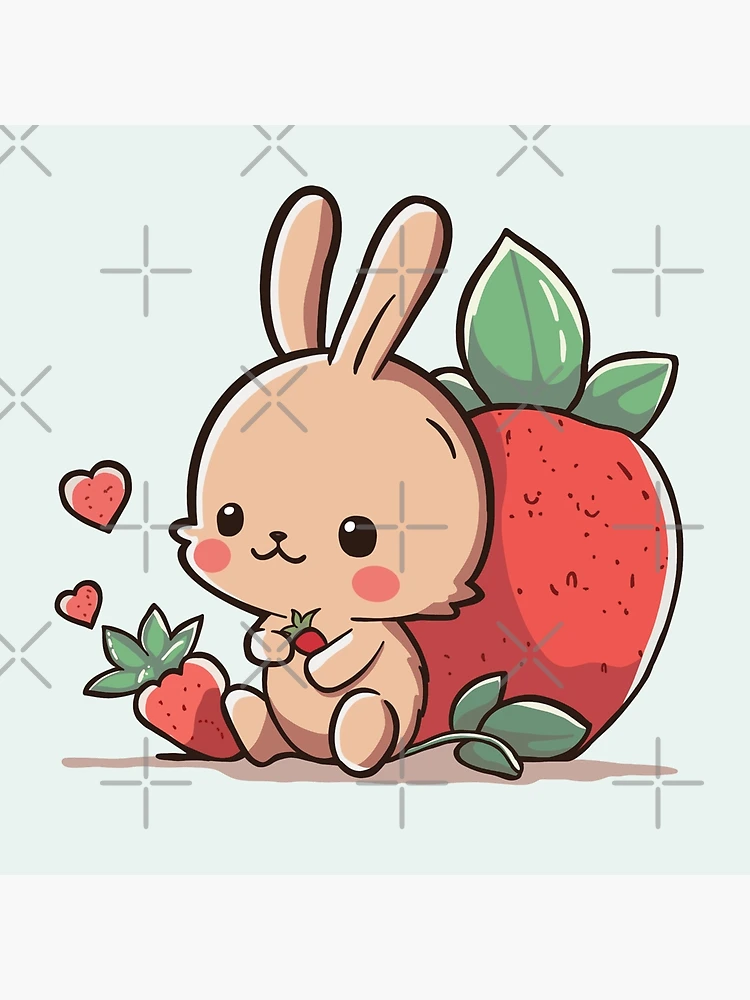 Cute Bunny And Strawberry