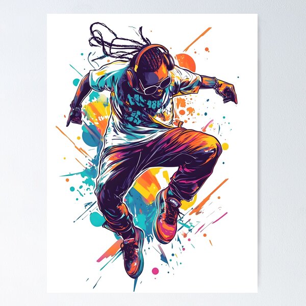 Rapper with Boombox Graffiti Art – Bold Urban Comic Design