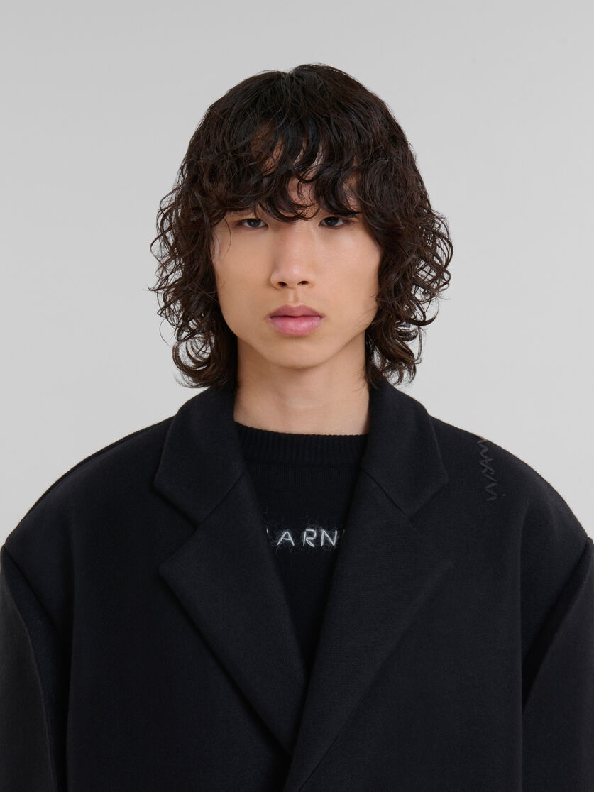 Marni BLACK WOOL OVERSIZED COAT | REVERSIBLE