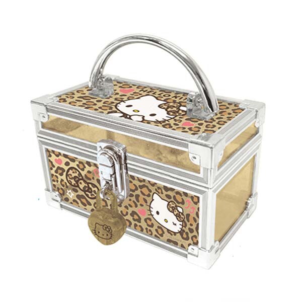 サンリオ ハローキティ 鍵付きミニバニティケース ヒョウ柄 平成レトロ