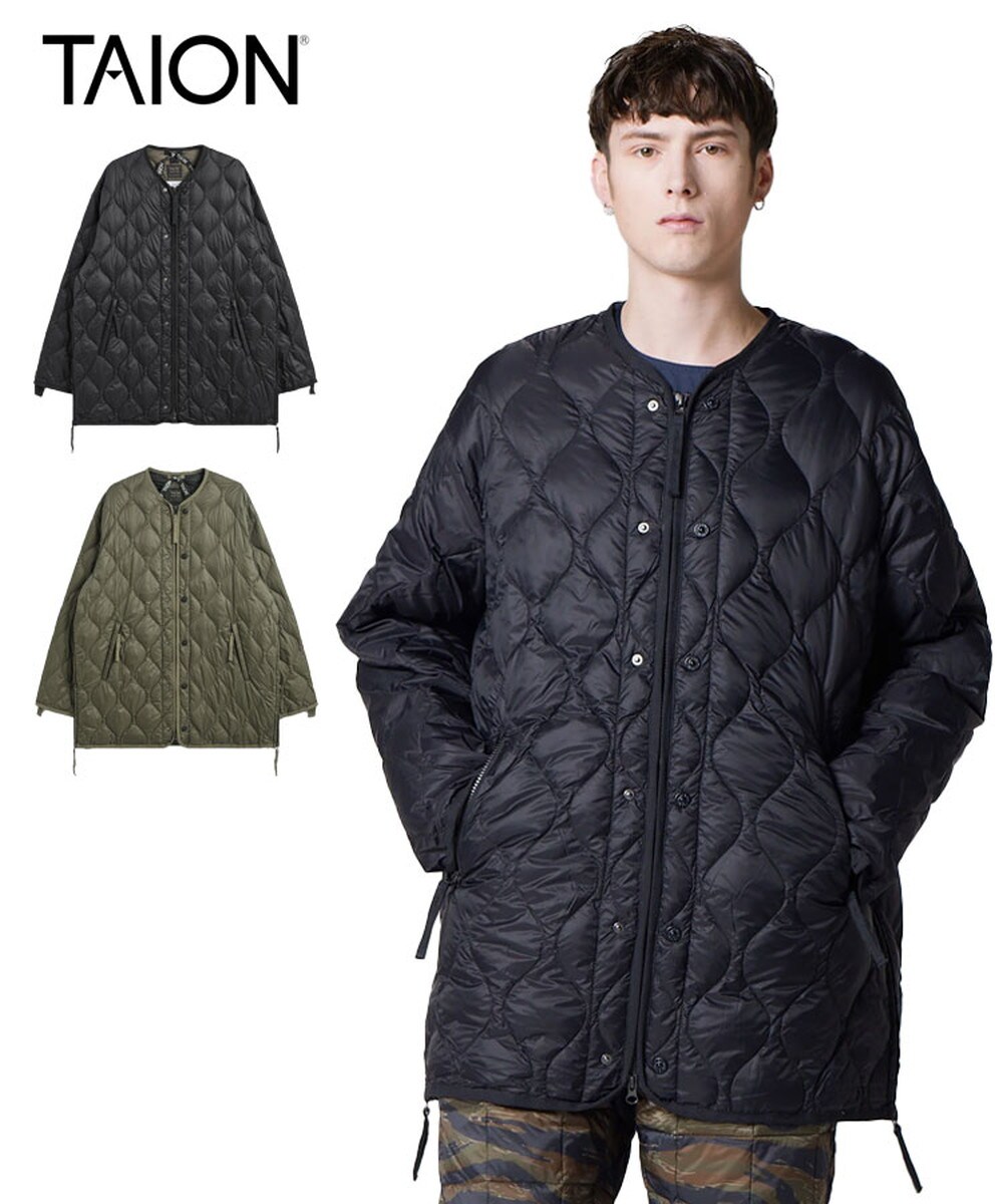 TAION】ミリタリー M65 ライナーWジップ ダウンジャケット-ソフト