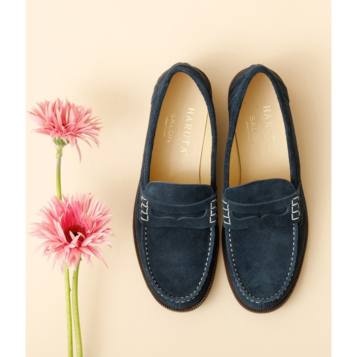 HARUTA for SALON】【ネイビーWEB限定】スエードローファー | サロン