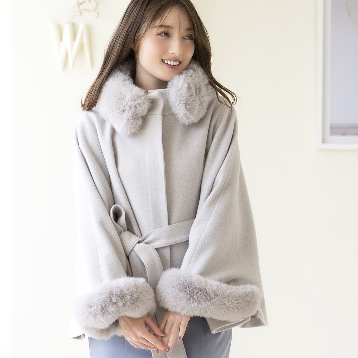 エコファーポンチョコート/MM348604 | ミッシュマッシュ(MISCH MASCH