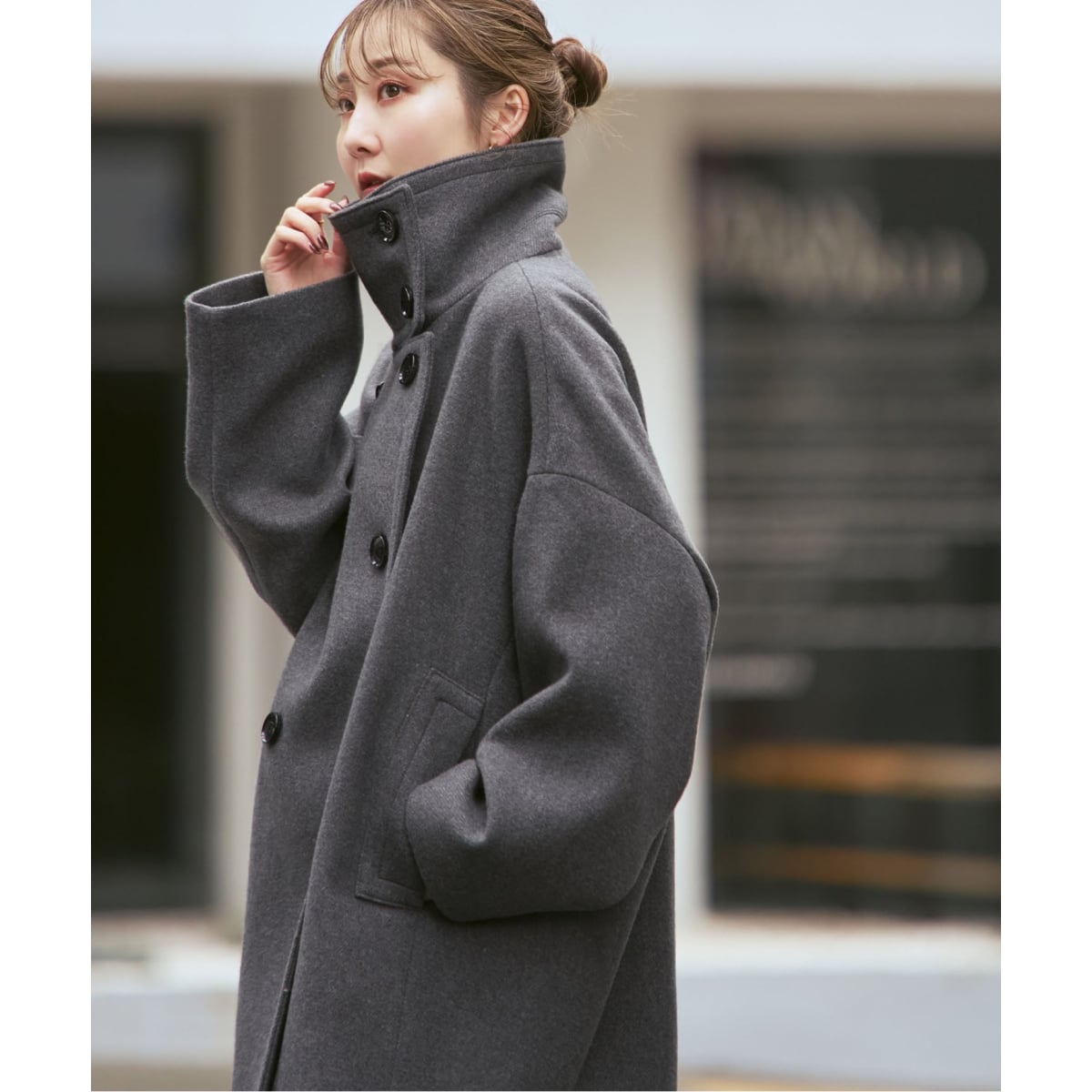 追加・WEB限定カラー》スタンドカラーオーバーコート | ノーブル(Noble