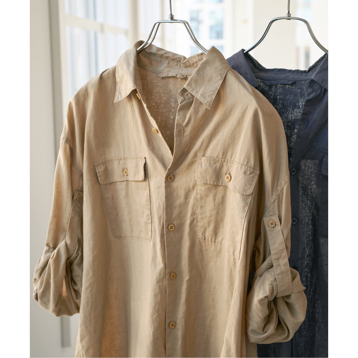 コットンリネンユーティリティーシャツ | スピック＆スパン(Spick and