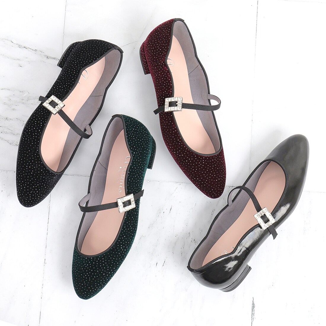 ラメベルベット/エナメル メリージェーンパンプス | アルテミス by