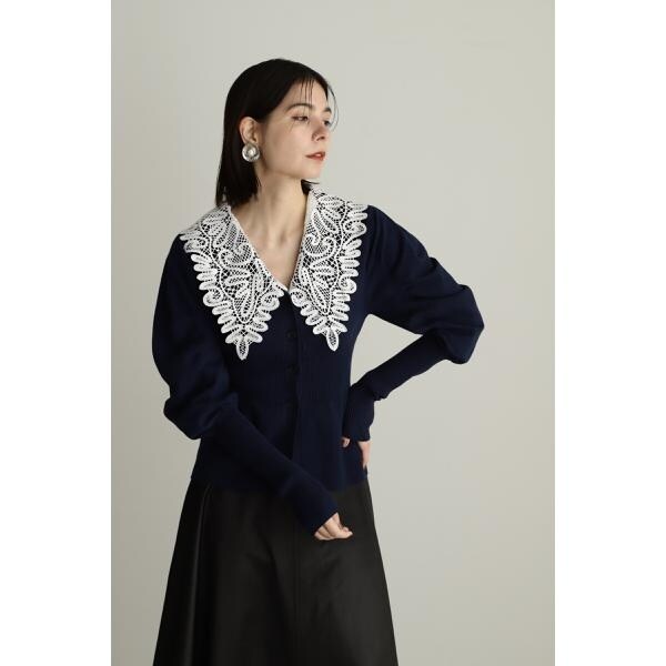 レースカラーニットカーディガン | ジル スチュアート(JILL STUART