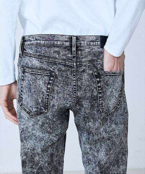 ケミカルウォッシュ】Zip テーパード スキニー デニム【予約