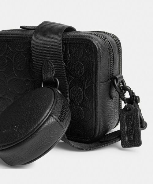 美品 COACH コーチ F48741 エンボスシグネイチャー ボディバッグ