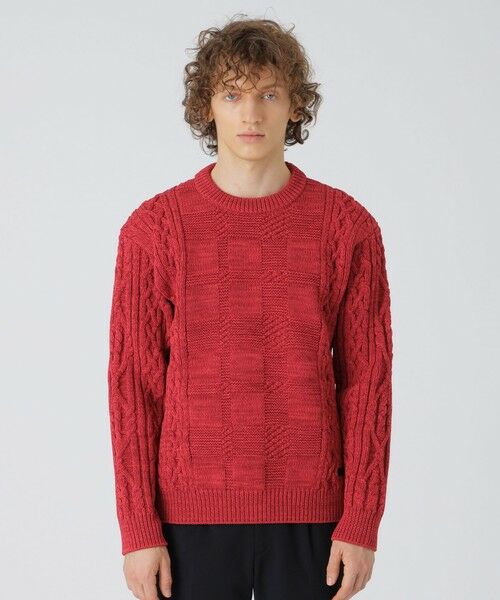 セール】 テクニカルヤーンアランニット （ニット・セーター）｜BLUE