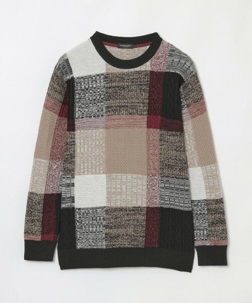 セール】 テクスチャーミックスクレストブリッジチェックニット