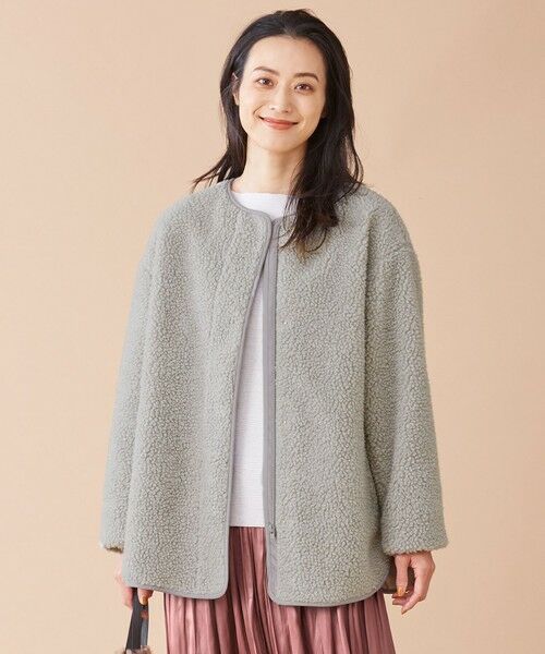 セール】 【洗える】ジップアップボア ジャケット （その他アウター