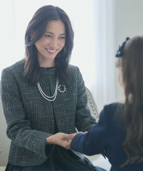 セール】 ライトツイード ノーカラージャケット （ノーカラー