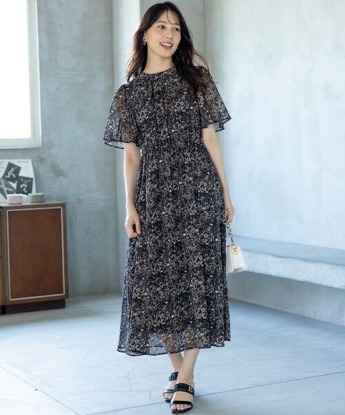 セール】 【洗える】プリント ワンピース （ロング・マキシ丈