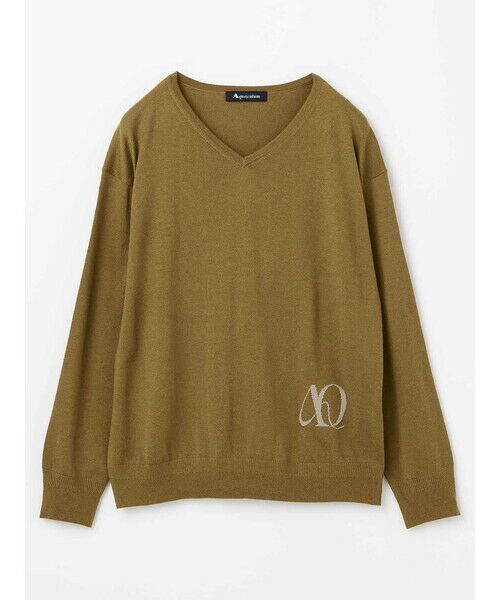 セール】 AQジャカード Vネックニット （ニット・セーター