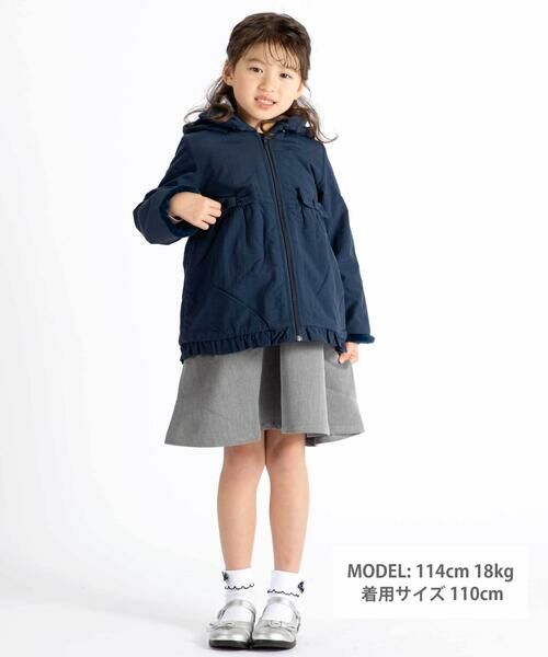 セール】 【撥水加工】ヴィンテージタフタ裏ファー裾フリルフード