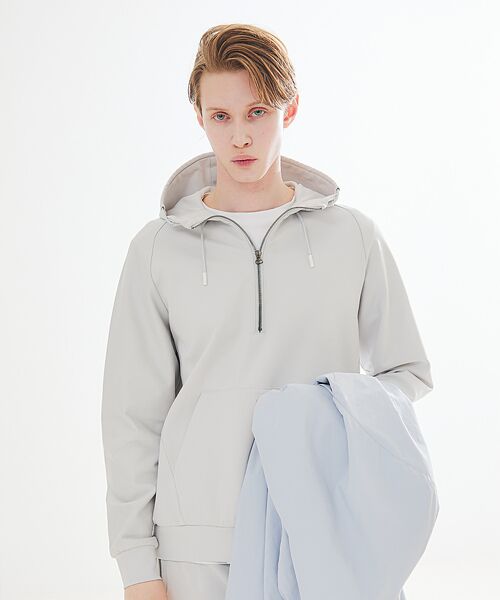 セール】 【セットアップ対応】ストレッチ ポンチ ハーフジップ