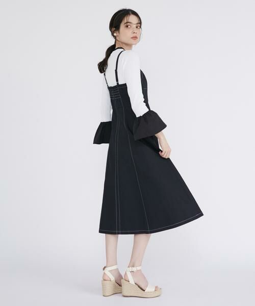 セール】 《プラスサイズ》キャミ型デニムジャンパースカート （ミニ丈