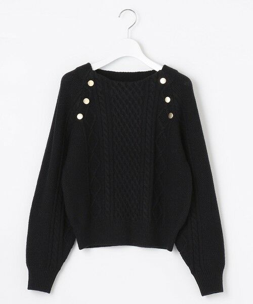 セール】 【洗える】金ボタンケーブル ニット （ニット・セーター