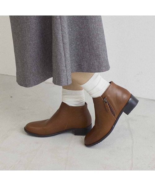 セール】 【WEB限定】【レイン対応】サイドファスナーショートブーツ