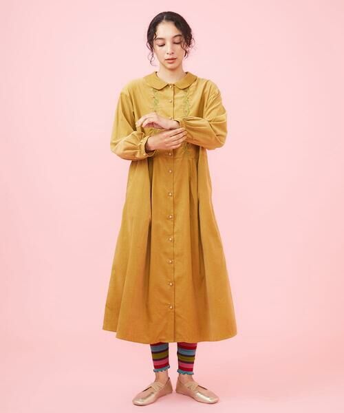 セール】 Suave コーデュロイシャツワンピース （ロング・マキシ丈