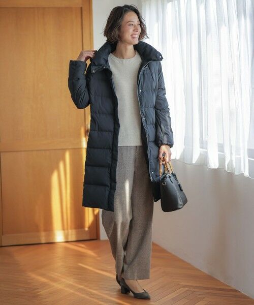 洗える・2way】タフタダウン ロング丈 コート （ダウンジャケット