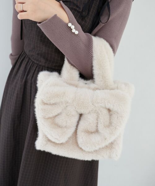 ふわふわリボンファーバッグ （トートバッグ）｜MAJESTIC LEGON