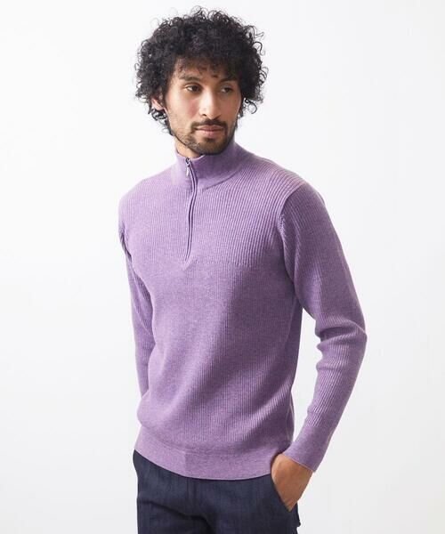 セール】 リブ編みハーフジップニット （ニット・セーター）｜MICHEL