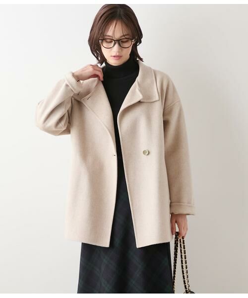 セール】 ウールナイロンリバー スタンドショートコート （その他