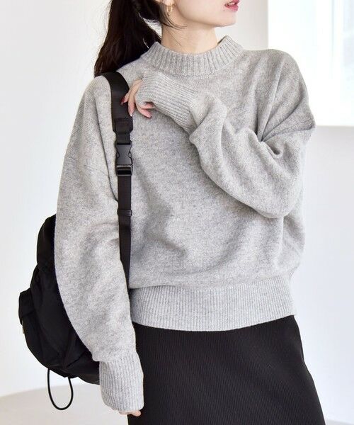 quaranciel: AQUA カシミヤ ミックス 2way ハイネック カーディガン