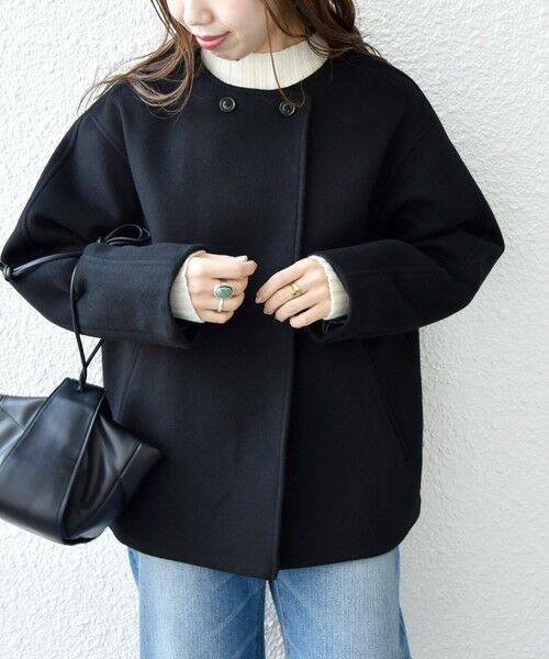 セール】 SHIPS any: ノンミュールジングウール ノーカラー ショート