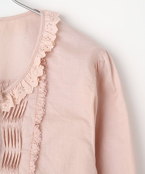 セール】 コットンレース使いブラウス （シャツ・ブラウス）｜PINK
