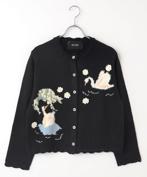 セール】 SWAN LAKEモチーフニットカーディガン （カーディガン