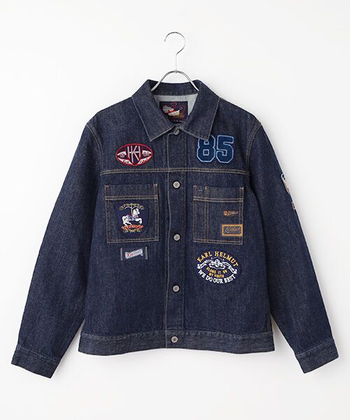 セール】 ワッペン使いデニムジャケット （Gジャン・デニムジャケット