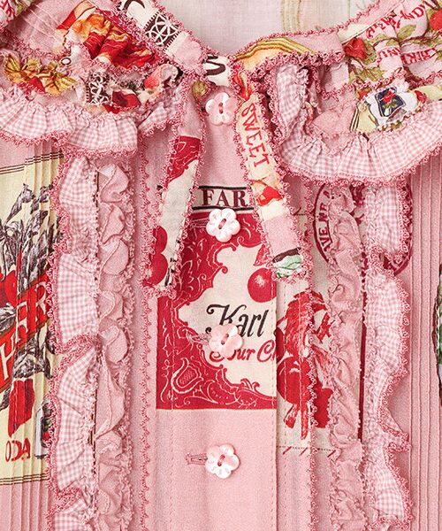 チェリープリントワンピース （ロング・マキシ丈ワンピース）｜PINK