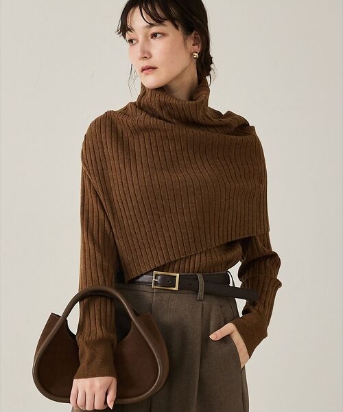 ご好評につき再入荷！【新色追加！25AW】アシメスヌードリブニット