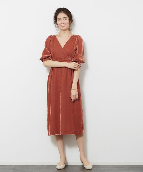 セール】 ベルベットカシュクールワンピース （ワンピース）｜Rouge