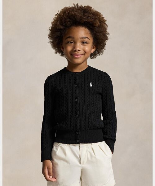 ガールズ 2才～6才)ミニ ケーブル コットン カーディガン