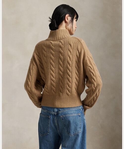 ケーブル ウールカシミヤ ハーフジップ セーター （ニット・セーター