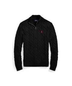 ケーブルニット コットン クォータージップ セーター （ニット