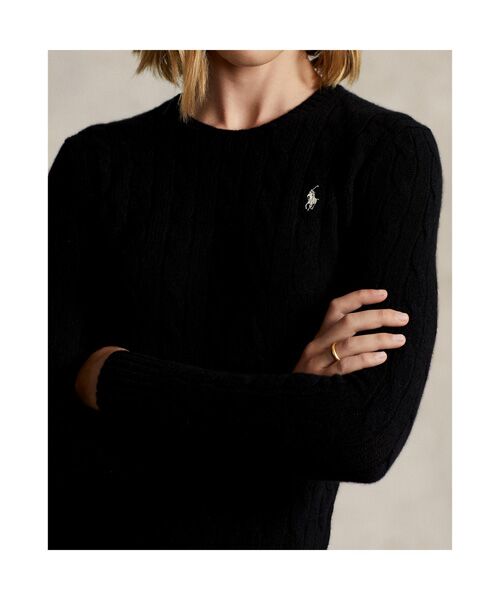 ケーブル ウールカシミヤ クルーネック セーター （ニット・セーター