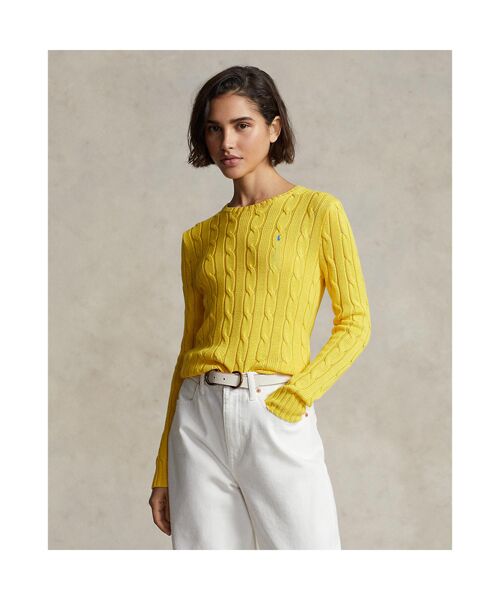 ケーブルニット コットン クルーネック セーター （ニット・セーター