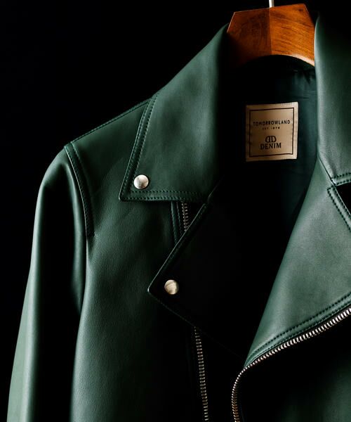 セール】 【別注】DENIM×TOMORROWLAND ラムレザー ダブルライダース