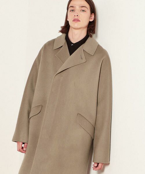セール】 ウールダブルフェイス ダブルブレストコート （ステンカラー