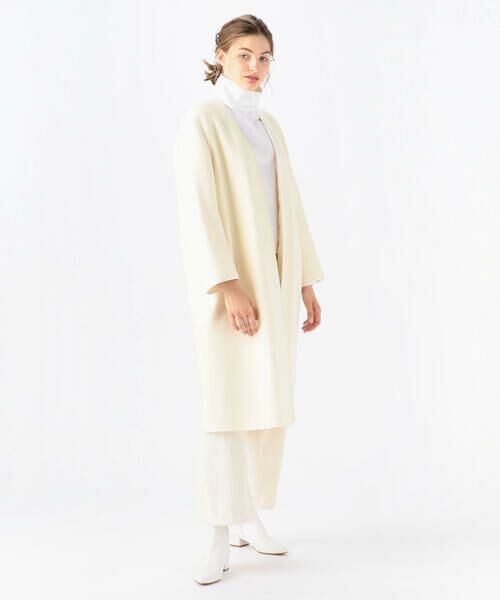 セール】 【別注】ATON×TOMORROWLAND ウールメルトン ノーカラーコート