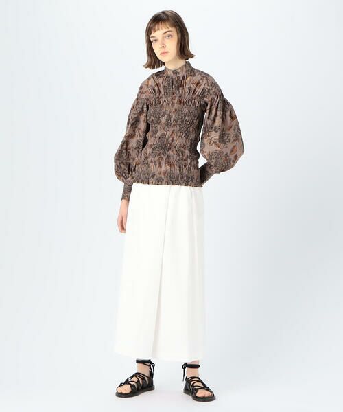 セール】 GANNI コットン フラワープリントブラウス （シャツ